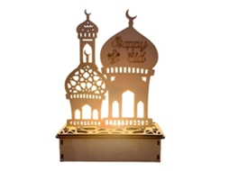 Lâmpada Led De Madeira Laxiscreed Para Decoração De Ramadan E Eid, Luz Noturna Portátil E Ornamento De Mesa