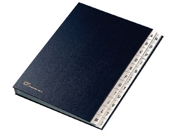 FRASCHINI Pastas Alfabéticas Divisor de Couro Azul 240 X 340 Mm
