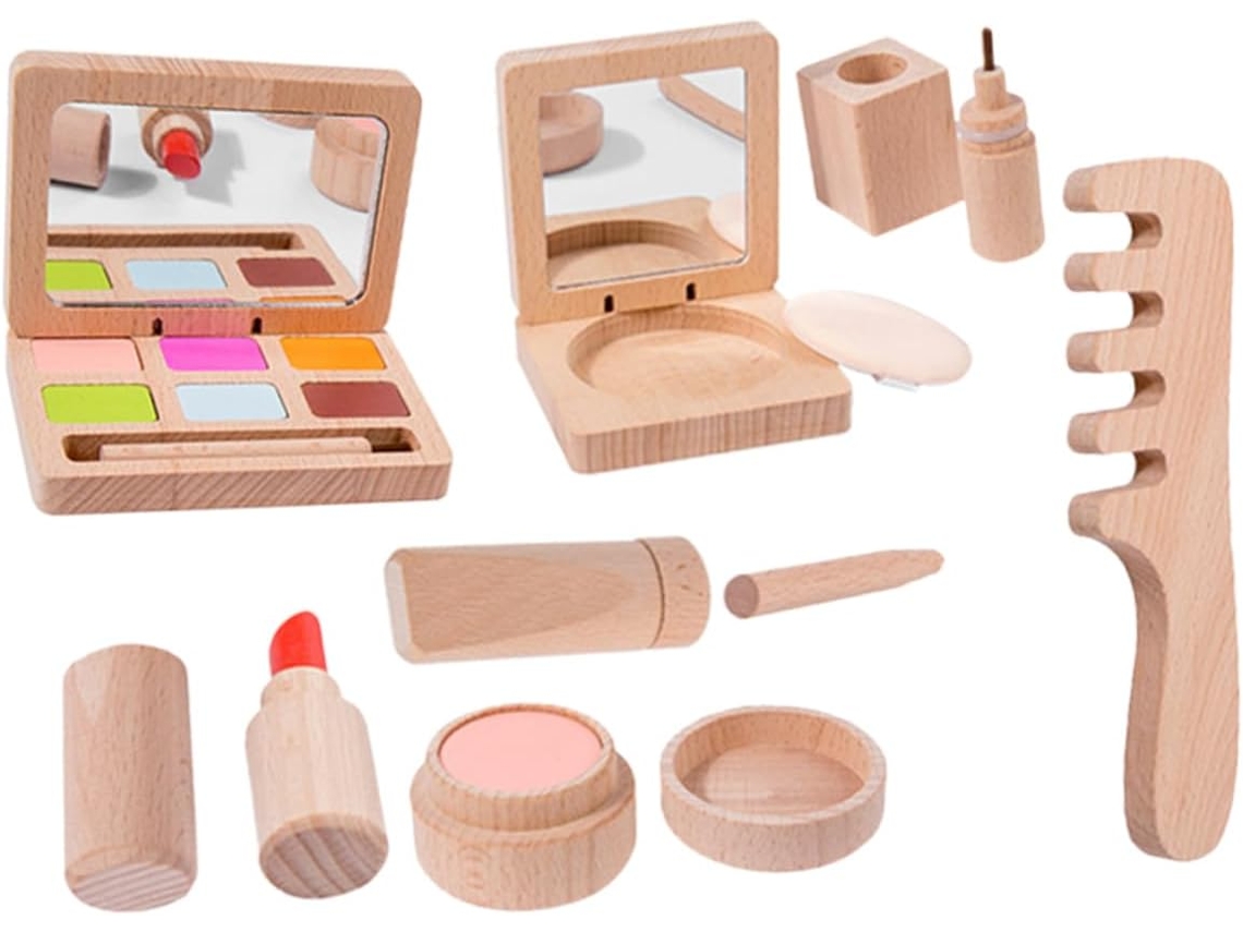 Conjunto de Maquiagem Infantil de Madeira com 1 Conjunto CHABERLU