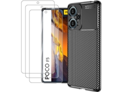 Capa Fibra Arranhões Para Xiaomi Xiaomi Poco F5 5g/redmi Note 12 Turbo Hongwe. Carbono Anti-choque Resistente