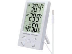 Termómetro E Higrómetro Digital Lcd Com Sonda Para Interior E Exterior