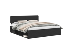 Estrutura da Cama Preto 200x200 cm Madeira de Pinheiro Sólida MAISON EXCLUSIVE