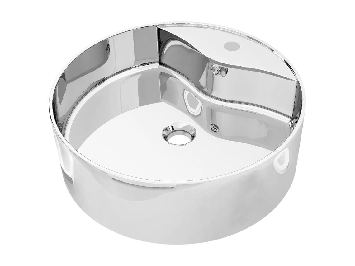 Basin, Basins Vidaxl Prateado Cerâmica (46.5 X 15.5 Cm)