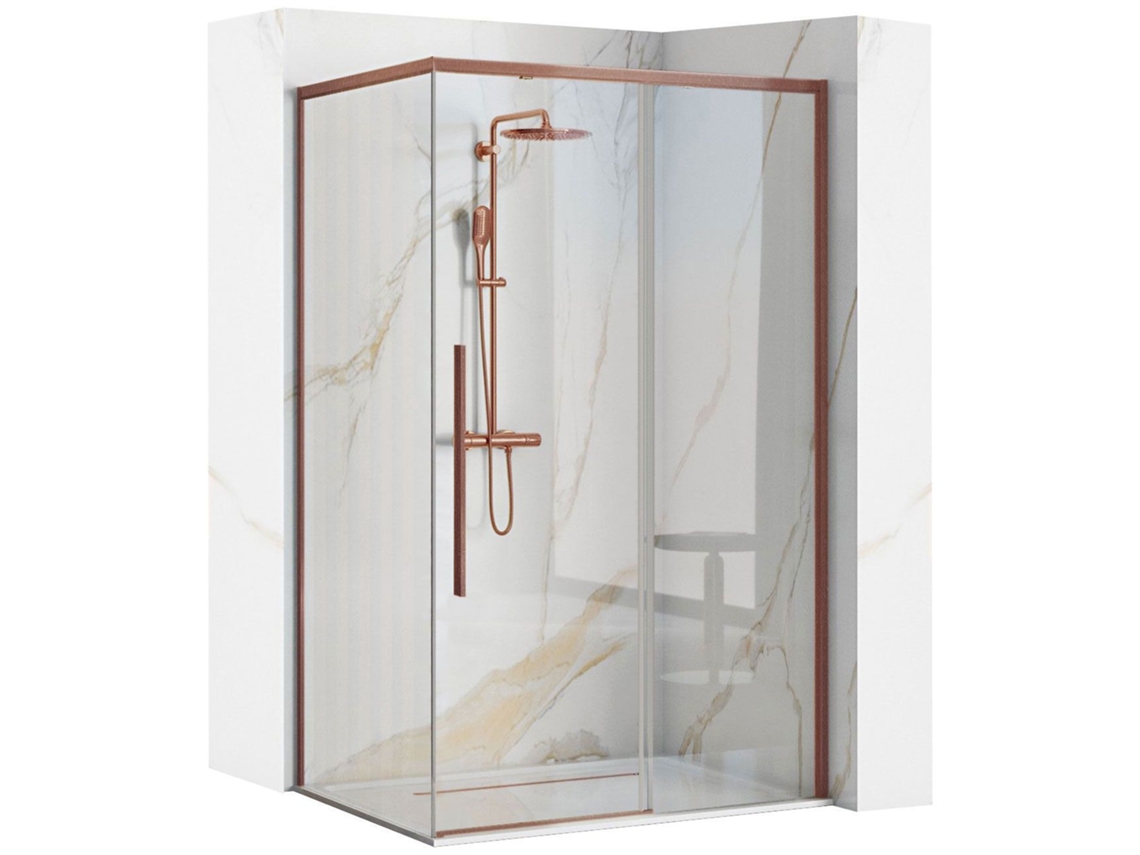 Divisória De Chuveiro Rea Solar 90x120 Brush Copper