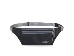 Pochete ultrafina para corrida Slowmoose, bolsa de cintura multifuncional antirroubo para esportes ao ar livre, preta, 123