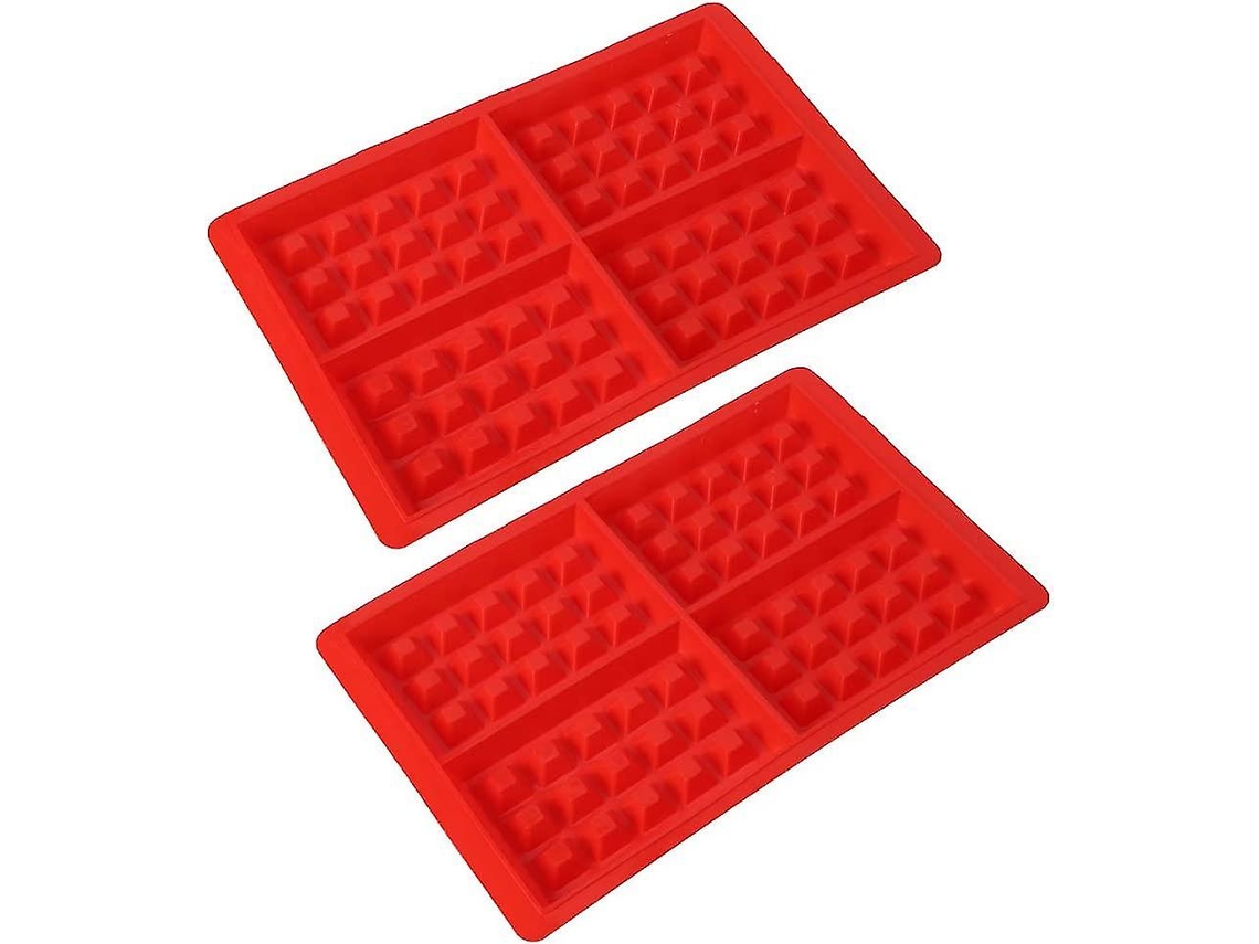 2 Peças de Molde de Silicone em Forma de Waffle/castelo, 28x18.4x1.5cm, Resistente Ao Calor, Seguro para Alimentos