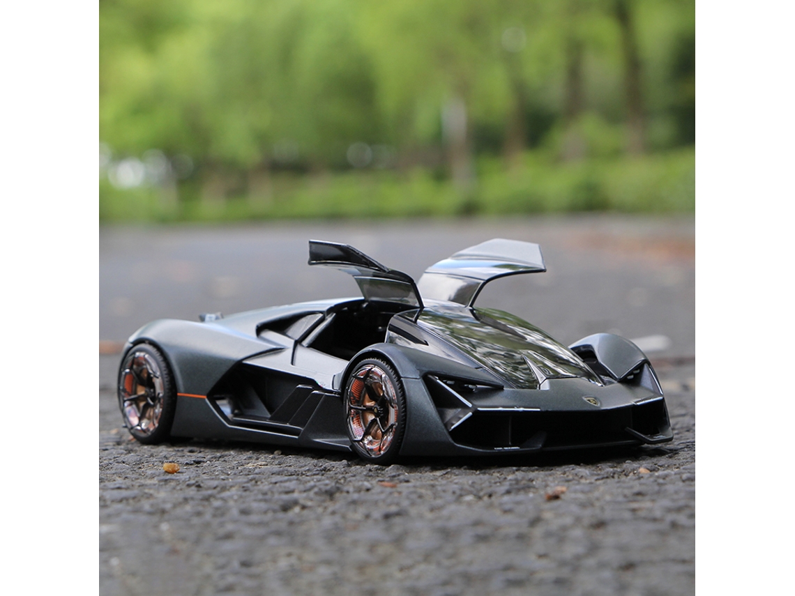 1:24 Lamborghini Terzo Millennio Carro Esportivo de Liga Metálica, Modelo Estático, Brinquedo Colecionável para Adultos MDUG (cinza)