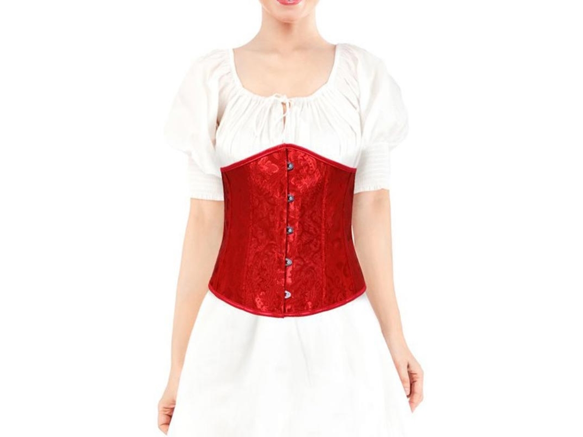 Espartilho Jacquard Vermelho para Mulher