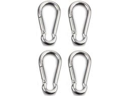 Linjou 4 Mosquetones de Acero Inoxidable 304, 6mm, 100kg, para Mochilas, Camping, Mascotas 4 Peças de 6mm