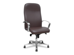 Sillón Caudete Com Mecanismo Basculante Avanzado Estofada Com Símile Pele Cor Castanho Escuro