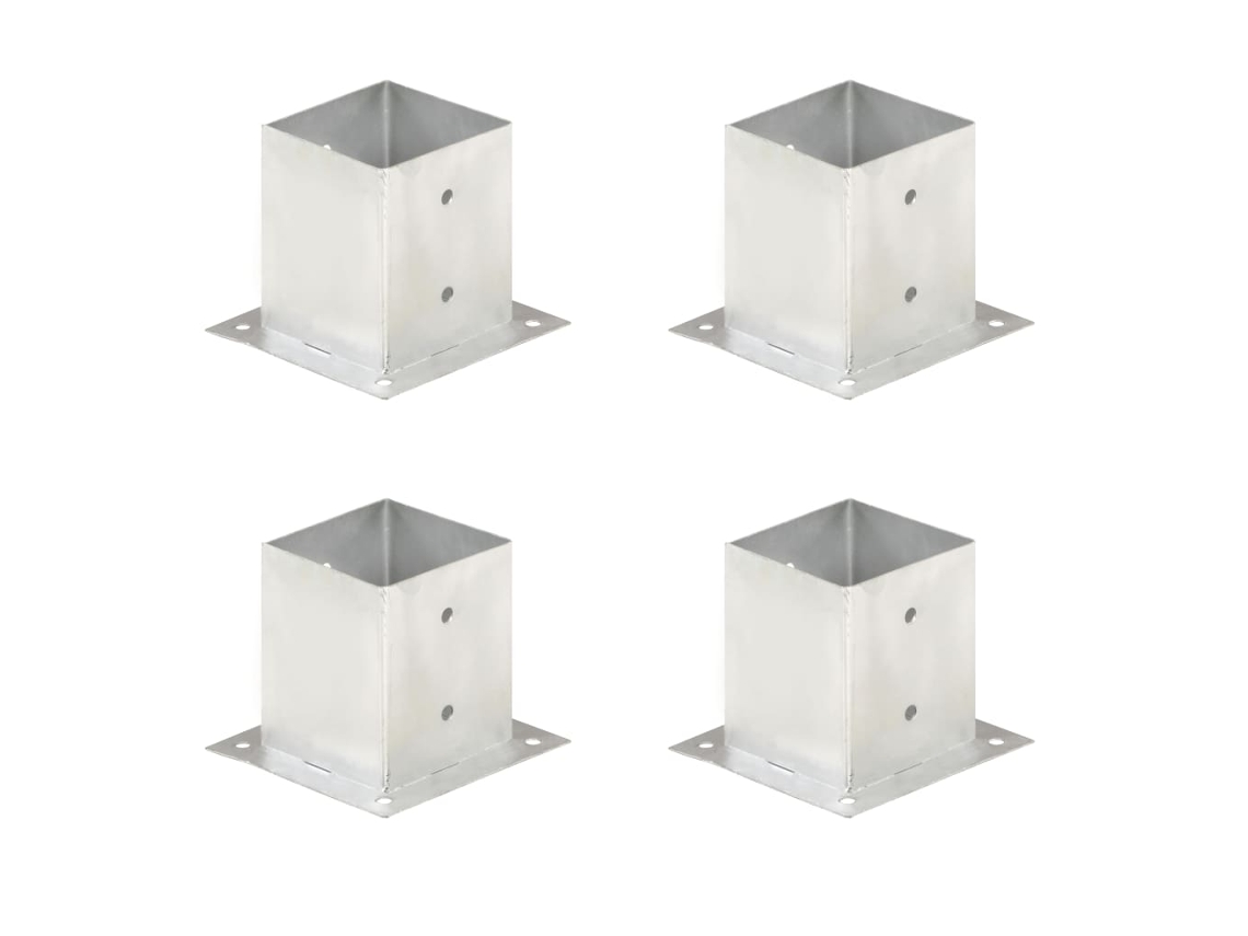Vidaxl Suportes Para Postes 4 Pcs Metal Galvanizado 121 Mm