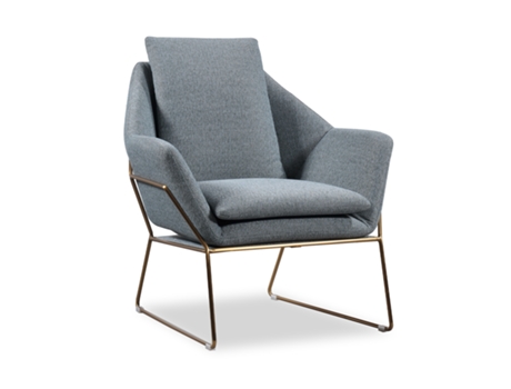 Poltrona Estofada Cinza Tuy PÄRUMM 78X78X77 Cm Com Pés de Metal