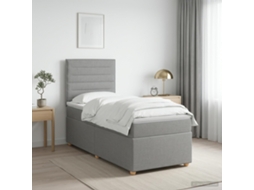 Vidaxl Cama Box Spring Com Colchão Cinzento-claro 80 X 200 Cm Tecido