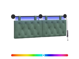 Conjunto 1 Cabeceira Moderna Vidaxl Verde Veludo (150 X 55 X 7 Cm)