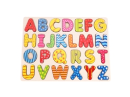 Brinquedo Educacional Madeira Puzzle Alfabeto Tabuleiro De Pegar Para Crianças