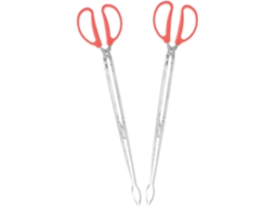Conjunto De 2 Pinças Aço Inoxidável Pretyzoom Com Cabos Longos Para Churrasco E Lareira, Pinças Multifuncionais Para