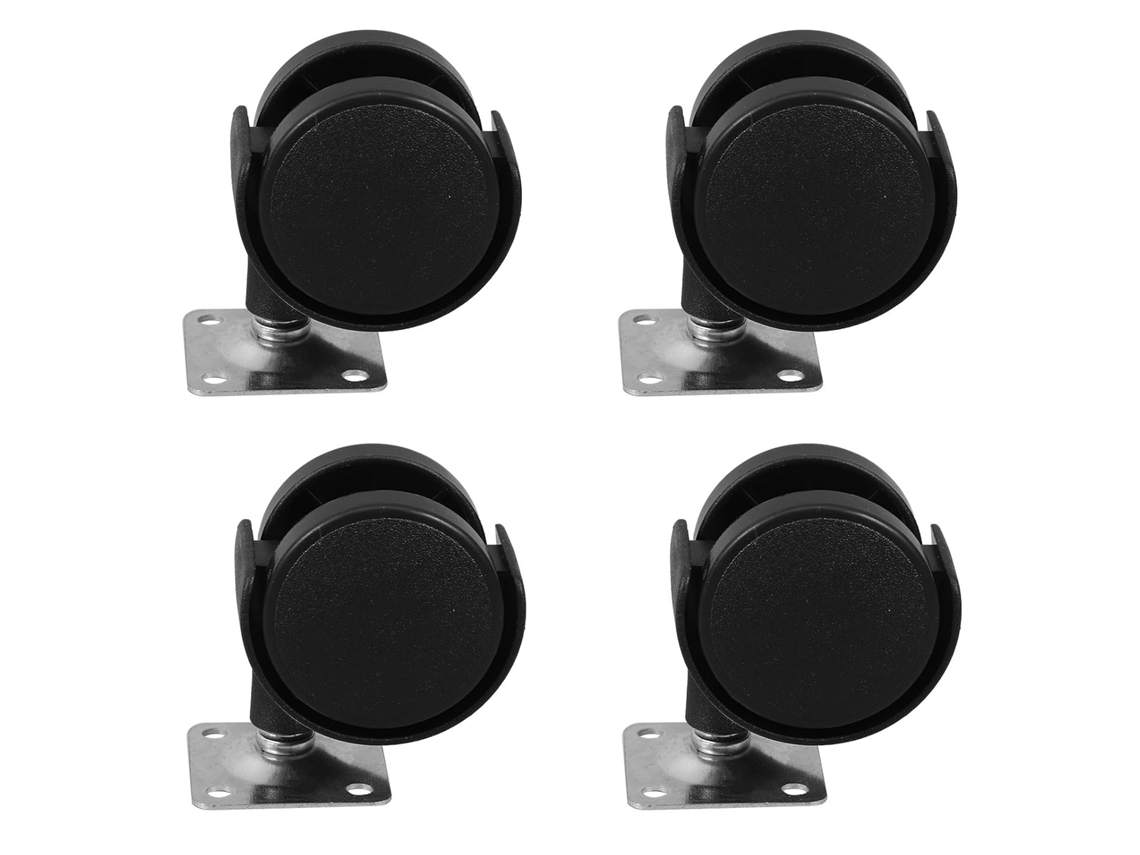 Conjunto De 4 Rodízios Laterais Para Móveis De Plástico E Ferro