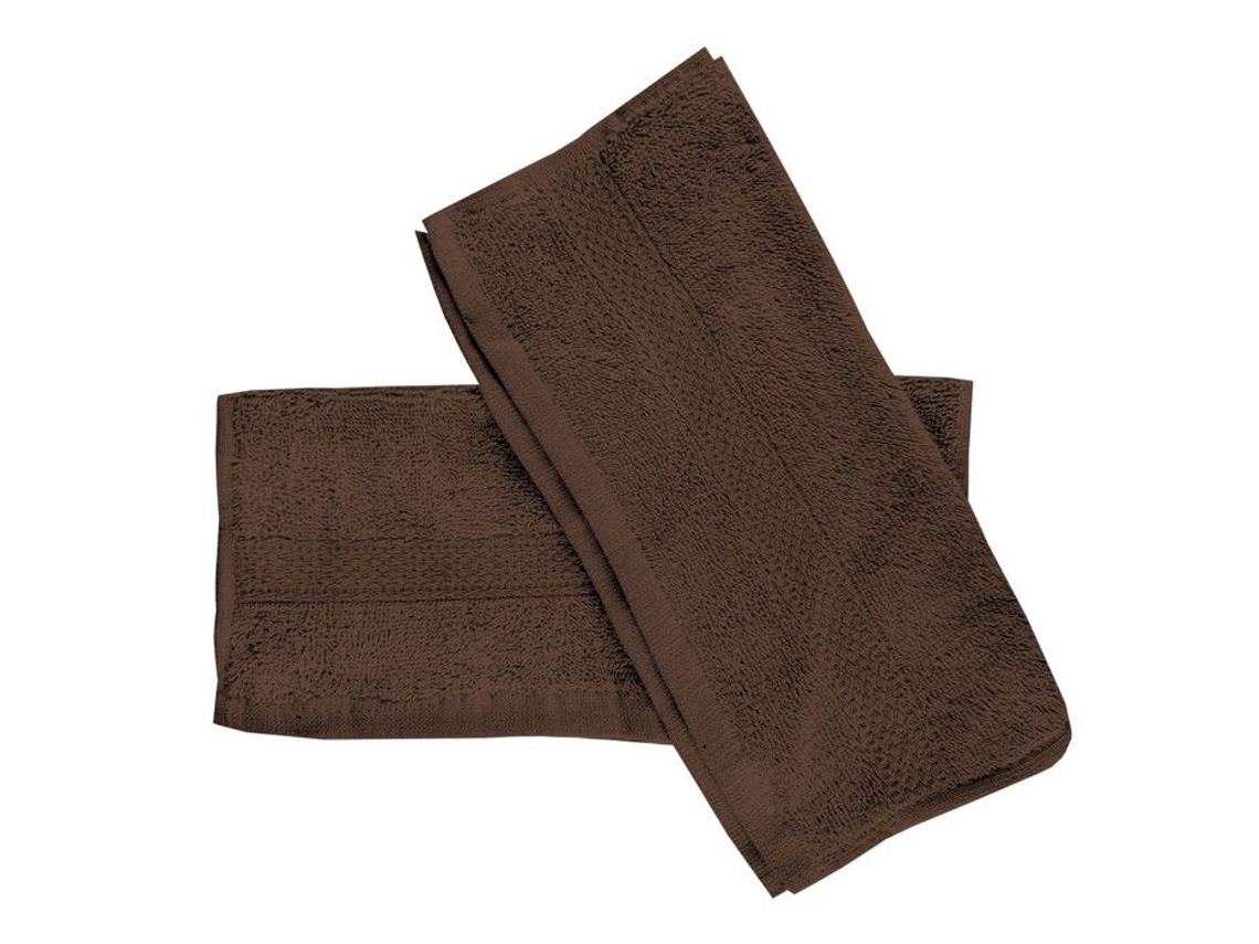 Conjunto de 2 Toalhas de Mão em Algodão 500 G/m² 30x40 Cm Marrom, da Soleil D'ocre AQUAFORGE