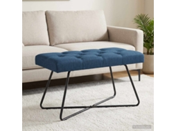 Vidaxl Banco Com Botões Estofados Azul 80 X 40 X 46 Cm Tecido