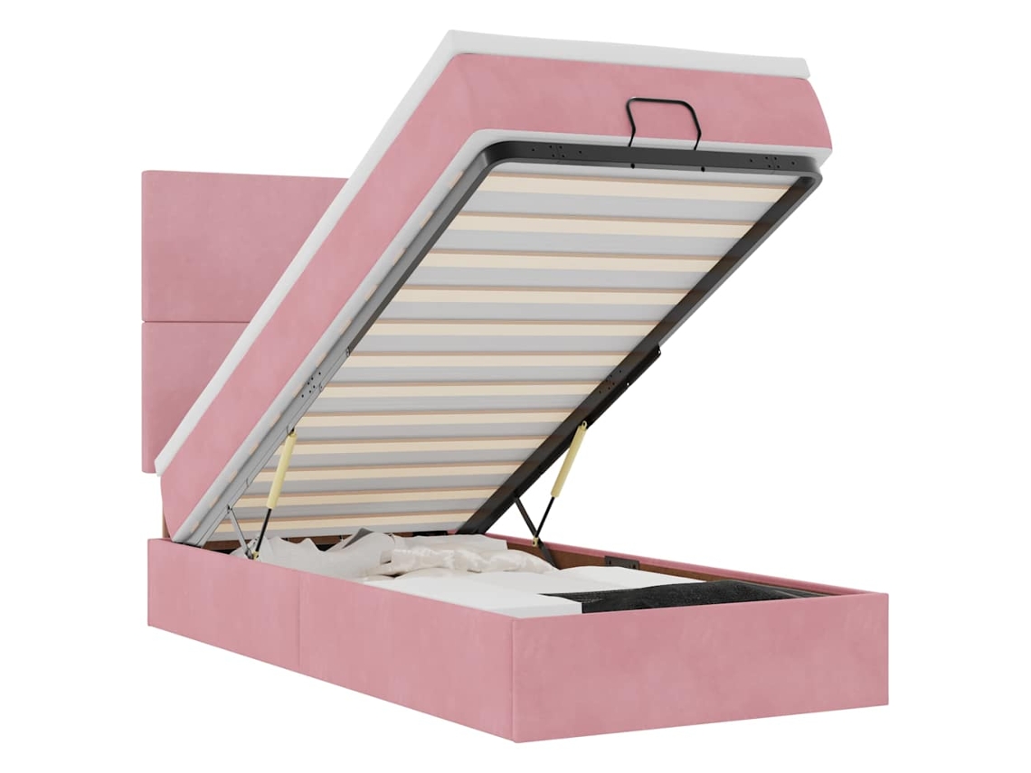 Ottoman Bed, Ottoman Beds Vidaxl Cor-de-rosa Veludo (90 X 200 Cm)