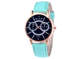 Relógio de quartzo unissex casual Zhoulianfa com pulseira de couro (verde menta)