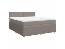 Box Spring Bed, Box Spring Beds Vidaxl Cinzento-acastanhado Tecido (200 X 200 Cm)