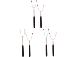 Conjunto De 6 Peças Utensílios Telescópicos Para Churrasco Yarnow Em Aço Inoxidável, Garfos Para Grelhar Com Cabos