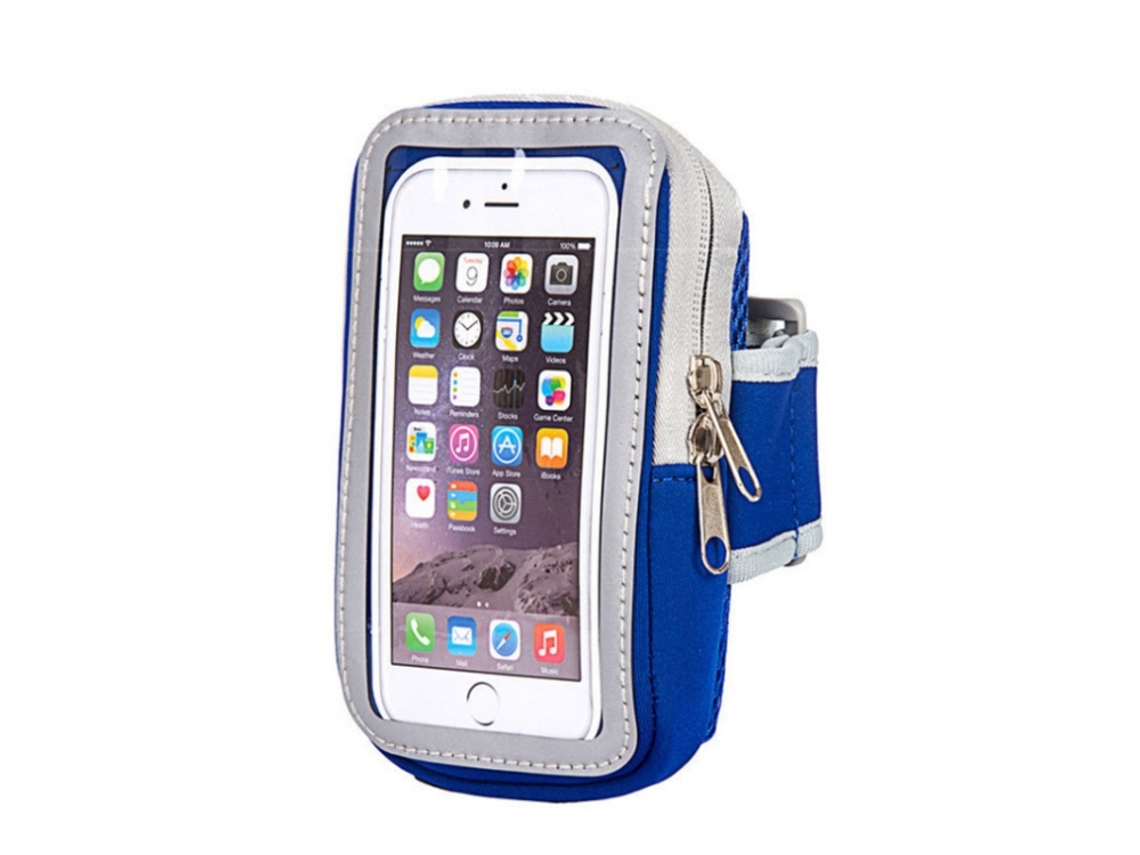 Conjunto 3 Braçadeiras Esportivas Respiráveis Halinuia Bolsa Braço Para Celulares 4–6,5 Polegadas