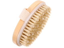 Escova De Banho Homoyoyo Easy Grip Com Cabeça Massagem Em Borracha Bambu E Cerdas Naturais Para Esfoliação Corporal