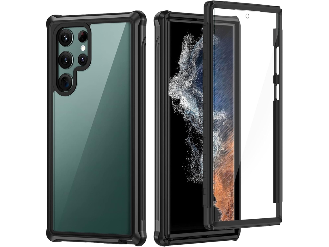 Película de Ecrã Ultra Párachoque Robusto para Samsung Galaxy S22 Ultra HONGWE. Preto
