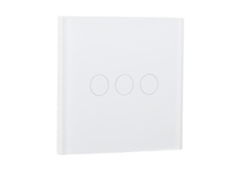 Laxiscreed Interruptor De Luz Sensível Ao Toque Em Vidro Temperado Branco Para Fios Únicos