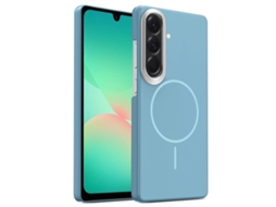 Capa Para Samsung Galaxy A26 5g Fina Circular Magsafe À Prova De Choque Dourada Em Policarbonato Azul Oceano