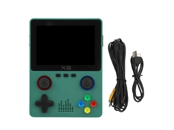 Handheld Game Console Supports Two Players Dual Joystick 3.5 Inch Hd Ips Color Display 2000mah Handheld Game Player For Leisure Entertainment Green