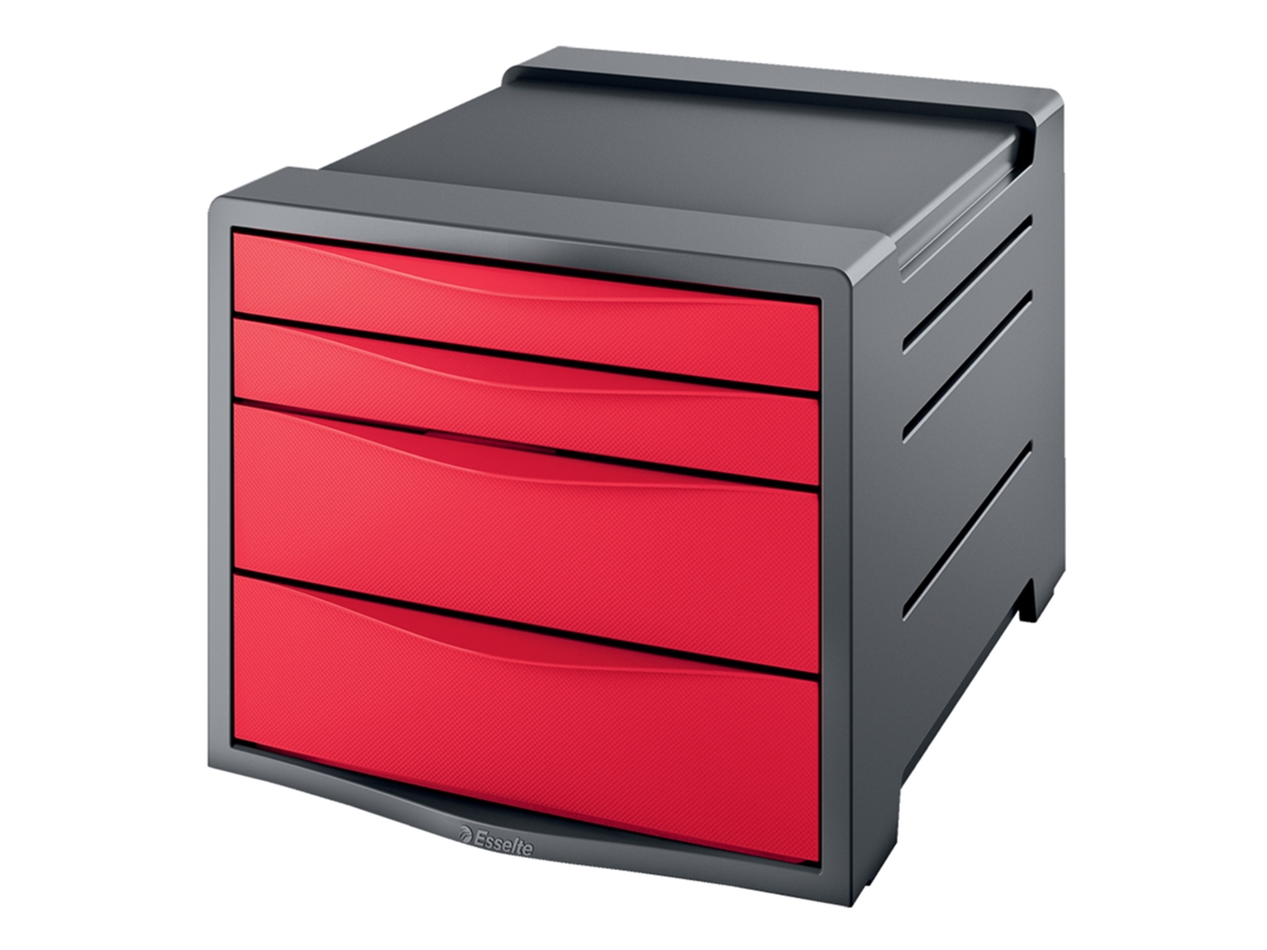 Arquivador ESSELTE Europost Vivida 4 Gavetas 245 x 365 x 285 mm Cinzento e Vermelho (Cinzento e Vermelho)