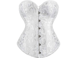 _corset Overbust Plus Size Gótico Seda Alcinha Ossos Shapewear Roupa Íntima Feminina