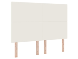 Cabeceira Moderna Creme Com Botões Vidaxl Creme Tecido (160cm)