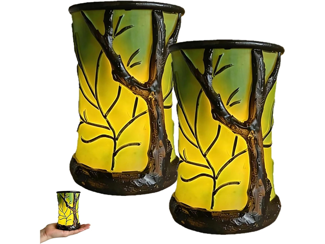 Iluminação ambiente inspirada na natureza, com tema de floresta.