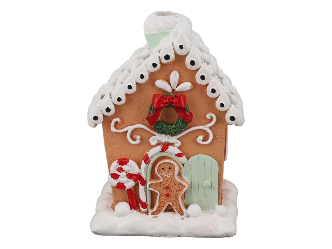 Casa de Biscoito de Gengibre de Natal em Resina para Decoração de Mesa com S/MARCA