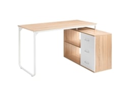Escritorio Esquinero Beliani Sogne De Tablero De Partículas Marrón 140x100x75