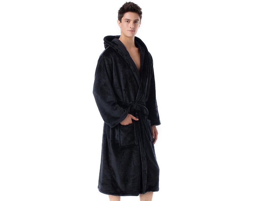 2026 bata de Banho com Capuz para Homens de Pelúcia Longa Roupa de Noite