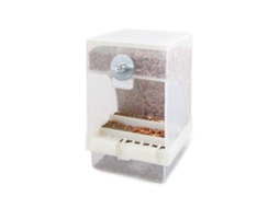 Comedouro automático transparente para pássaros 500g acessório de gaiola plástico branco 16x10x9,5cm | S/MARCA