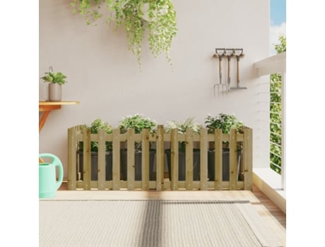 Canteiro Elevado com Design Cerca 150X50X50 Cm Pinho Impregnado VIDAXL
