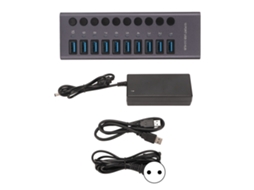 Hub Splitter Usb3.0 Com 10 Portas Hub De Dados Usb3.0 Com Alimentação Com Plugue Eu 100-240v