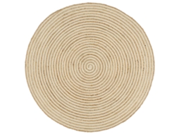 Vidaxl Tapete Artesanal Em Juta Com Design Em Espiral Branco 90 Cm