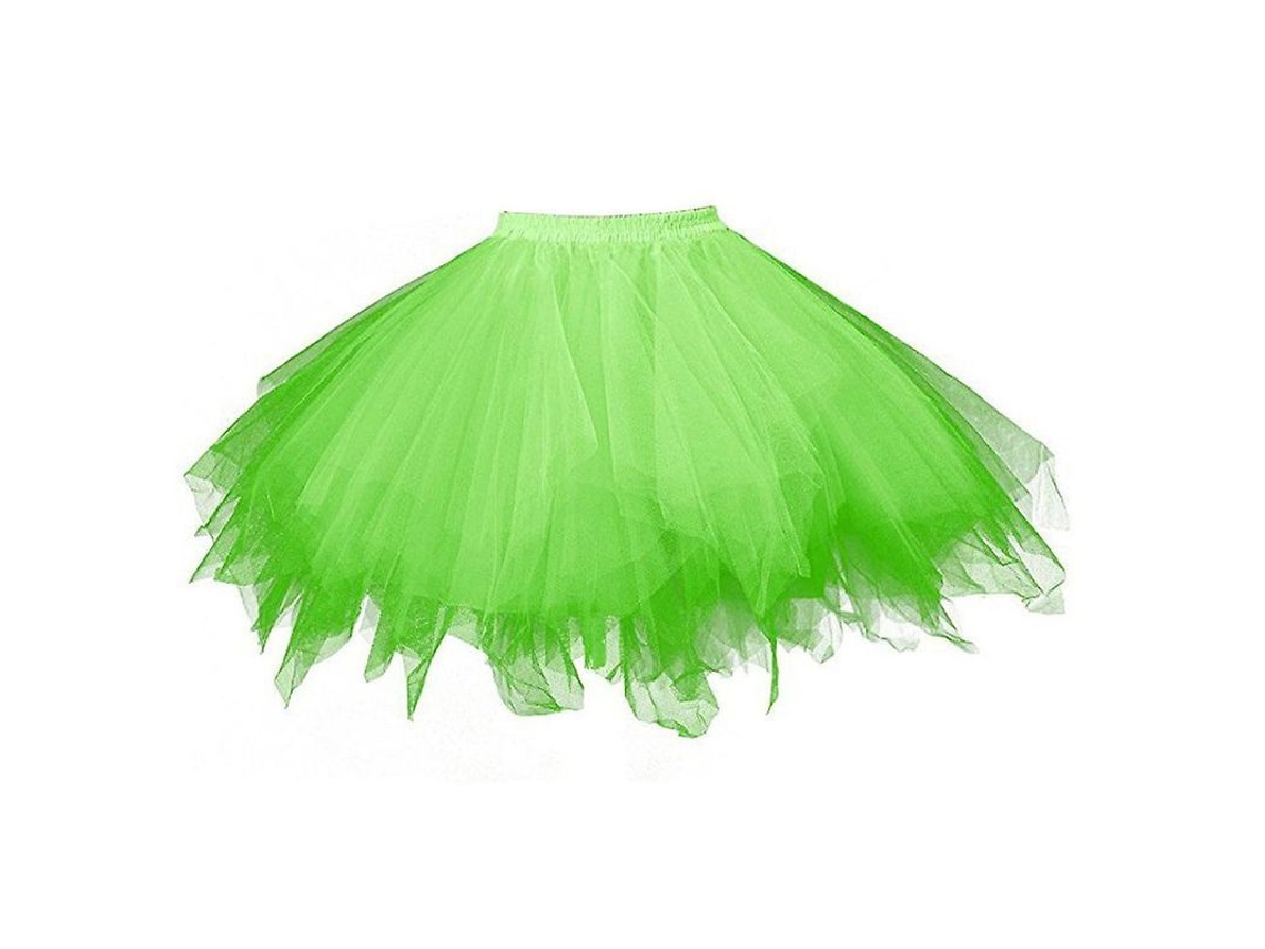 2026 falda Tutu de Tul para Carnaval Mujer Anos 50, Festa, Dança, Ballet, Tamanho S/m/l, Comprimento 52cm L Verde