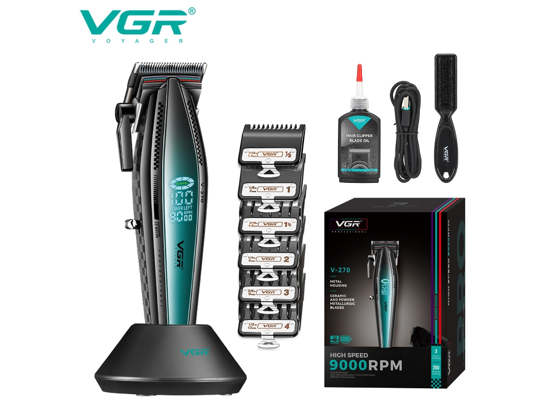 (verde) Máquina De Cortar Cabelo Elétrica De Alta Potência Com Visor Digital E Base, Máquina De Cortar Cabelo Elétrica De Alta Velocidade