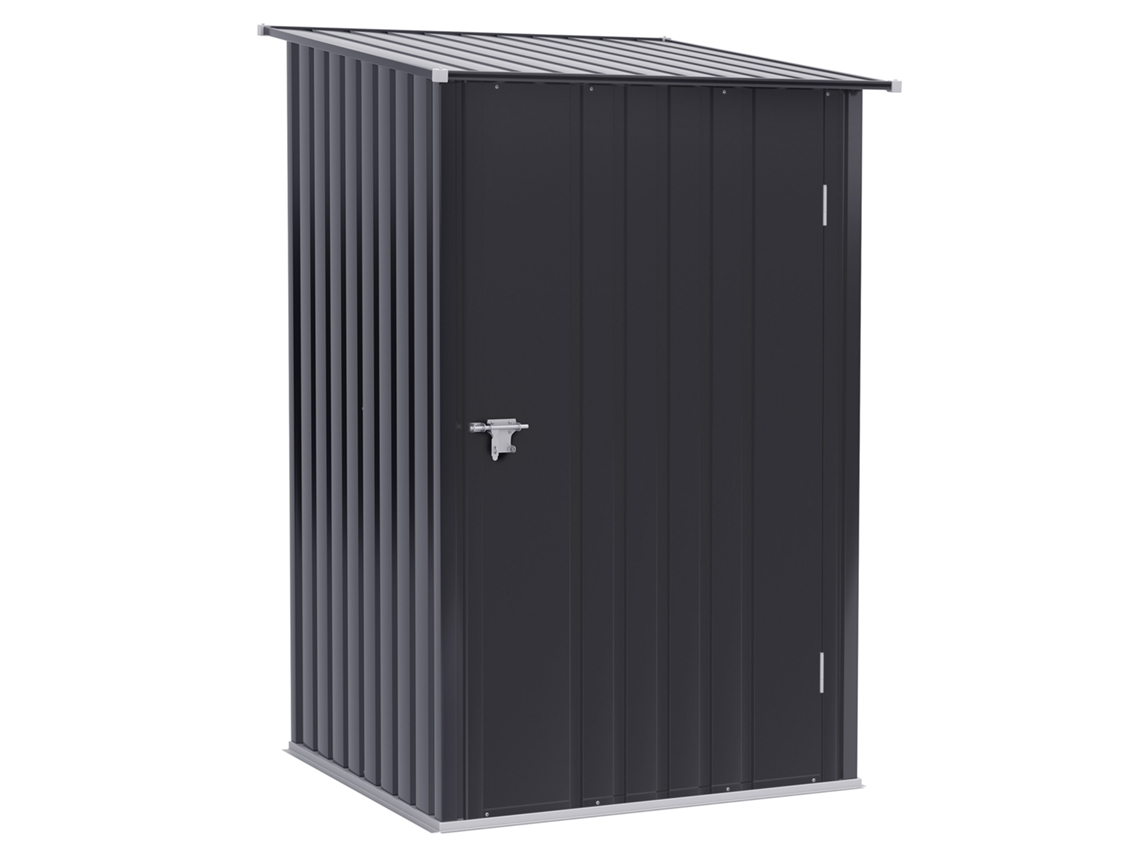 Casinha Jardim Metal 1m² Aço Galvanizado Cinza VELTRIX