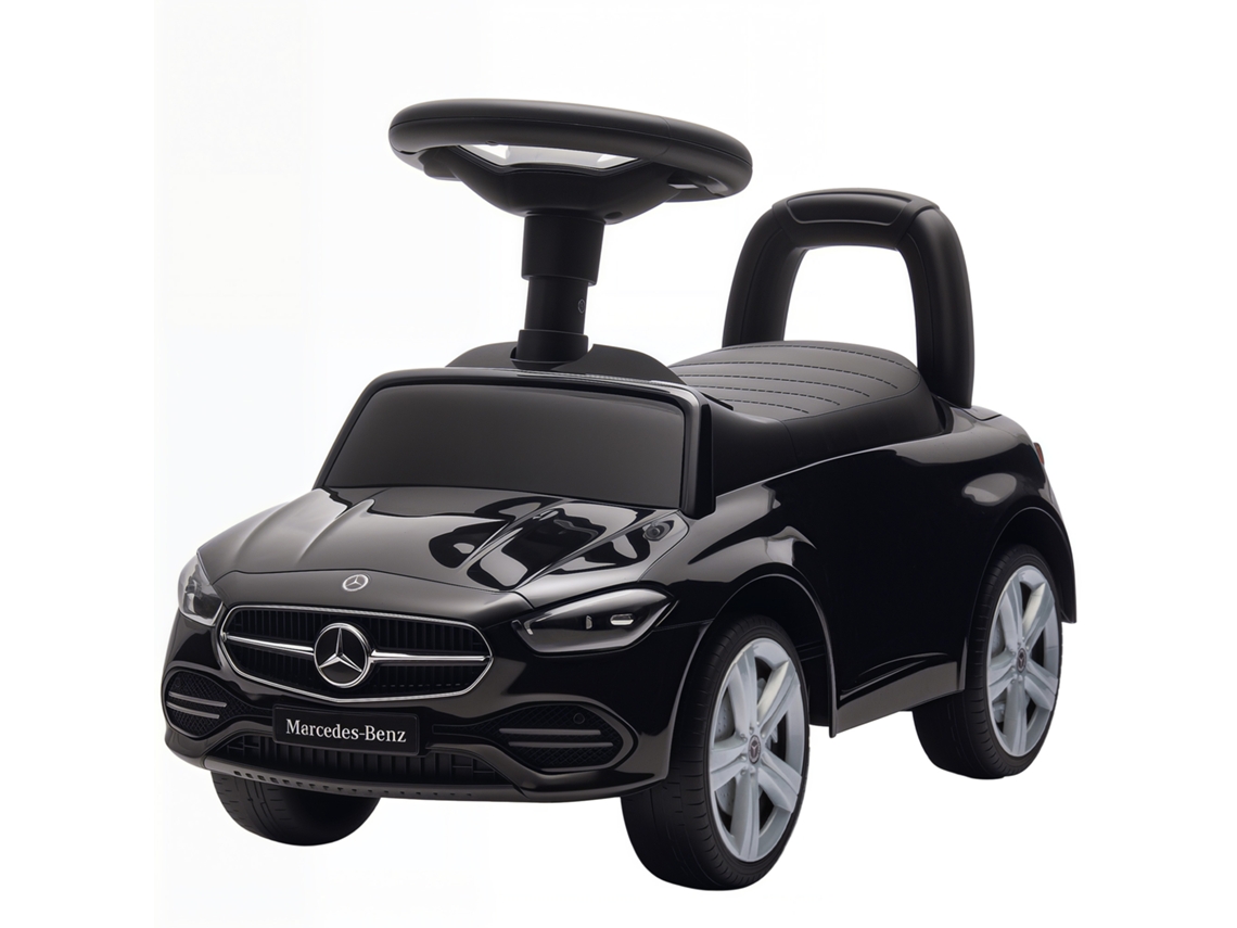 Carro Andador Para Crianças Mercedes-benz Classe C Com Buzina Volante Sons De Motor E Espaço De Armazenamento 65x28x39 Cm Preto