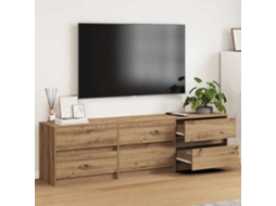 Vidaxl Unidades de Tv 2 Pcs Carvalho Artesanal 180 X 34 X 50 Cm
