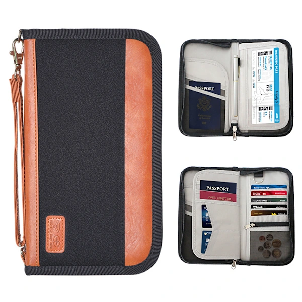 Capa para Passaporte AQUAFORGE com organizador de viagem familiar
